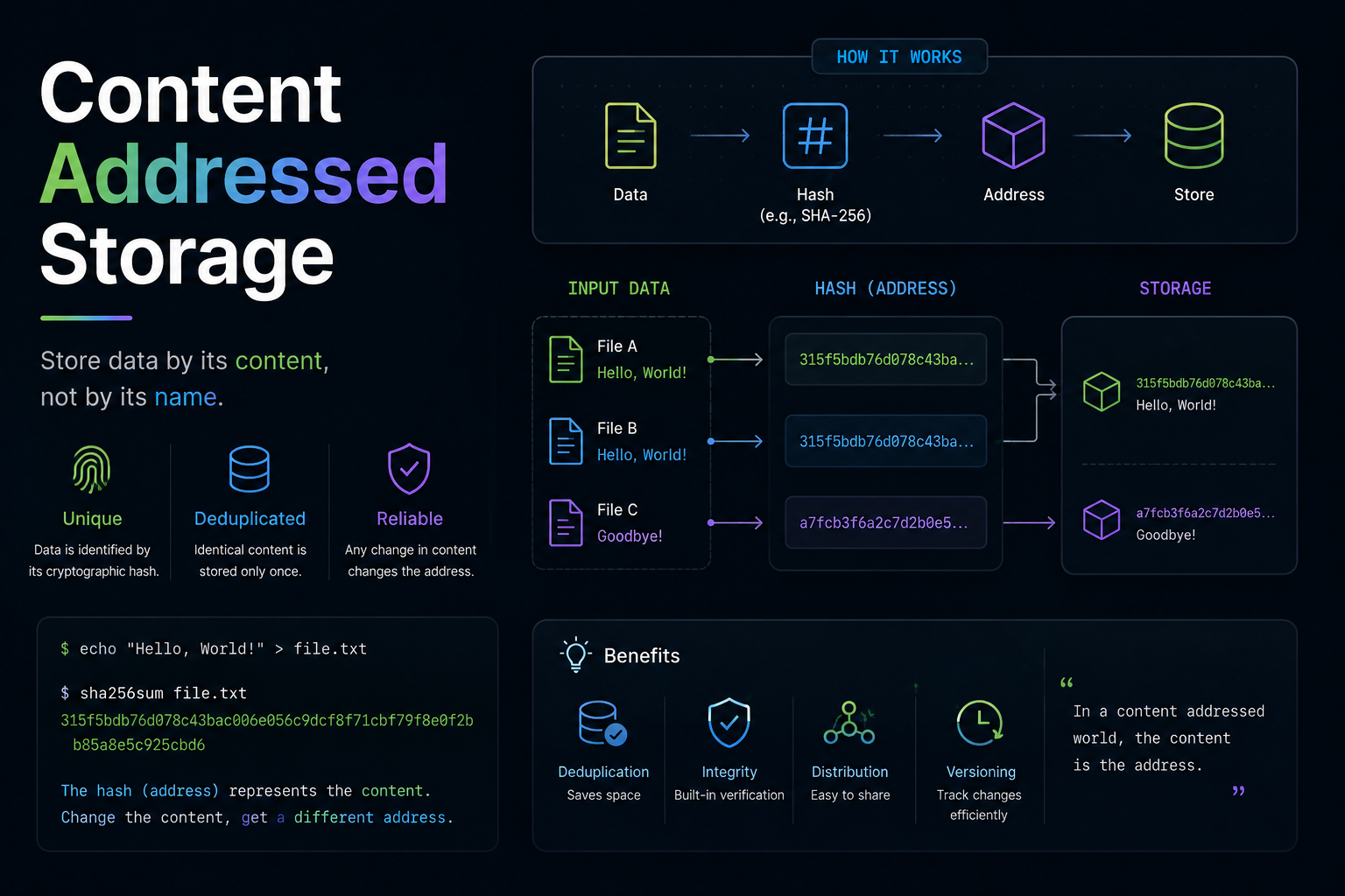 Content Addressed Storage